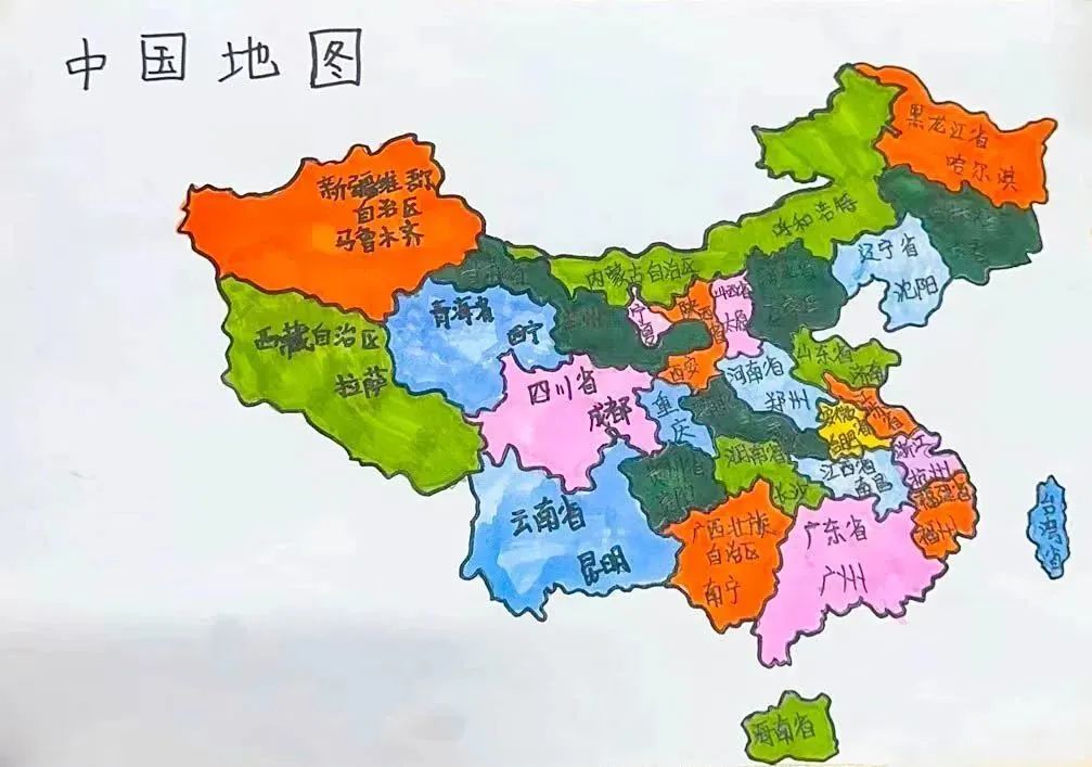 美丽的中国地图儿童画精选作品(六)